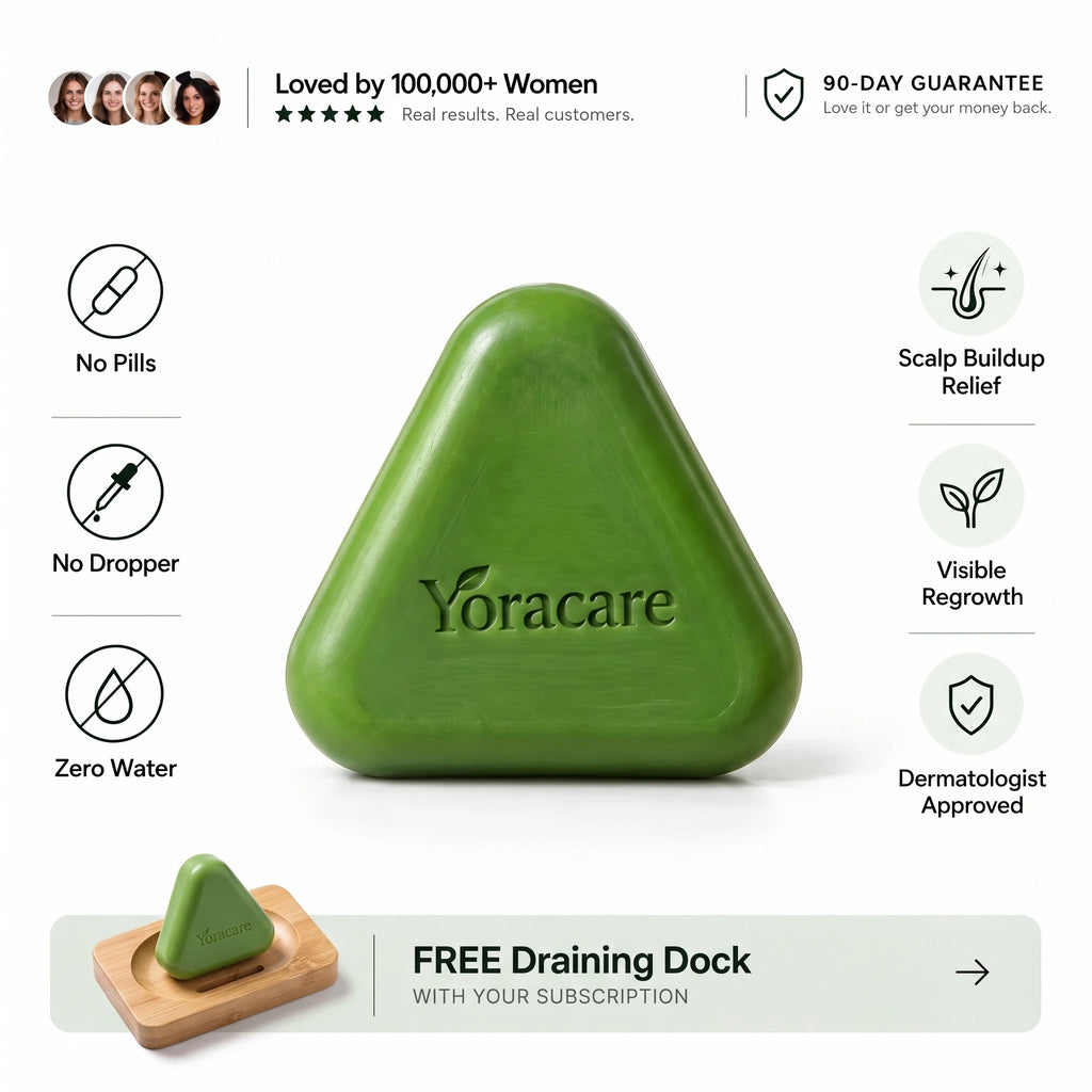 Yoracare Korean Scalp Revival Bar on the Bamboo Draining Dock