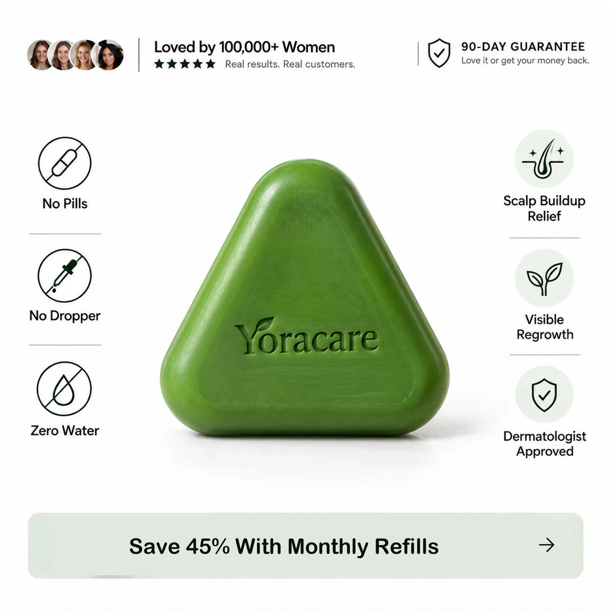 Yoracare Korean Scalp Revival Bar - Save 45% With Monthly Refills