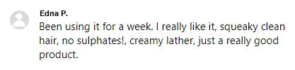 Screenshot of a Facebook comment about the Yoracare shampoo bar