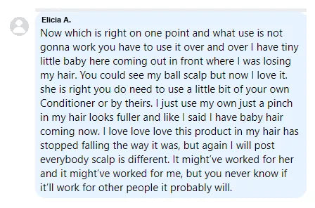 Screenshot of a Facebook comment about the Yoracare shampoo bar