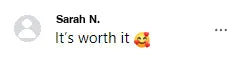 Screenshot of a Facebook comment about the Yoracare shampoo bar