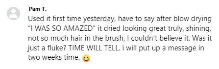 Screenshot of a Facebook comment about the Yoracare shampoo bar