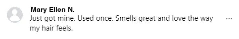 Screenshot of a Facebook comment about the Yoracare shampoo bar