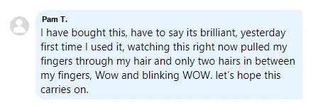 Screenshot of a Facebook comment about the Yoracare shampoo bar