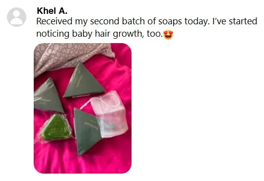 Screenshot of a Facebook comment about the Yoracare shampoo bar