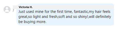Screenshot of a Facebook comment about the Yoracare shampoo bar