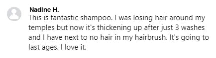 Screenshot of a Facebook comment about the Yoracare shampoo bar