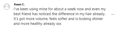 Screenshot of a Facebook comment about the Yoracare shampoo bar