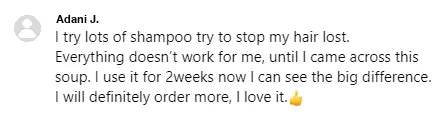 Screenshot of a Facebook comment about the Yoracare shampoo bar