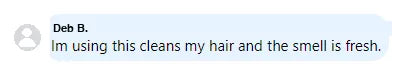 Screenshot of a Facebook comment about the Yoracare shampoo bar