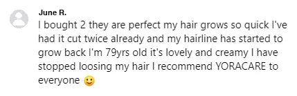 Screenshot of a Facebook comment about the Yoracare shampoo bar