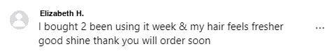 Screenshot of a Facebook comment about the Yoracare shampoo bar