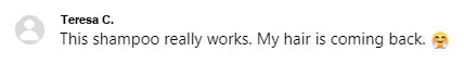 Screenshot of a Facebook comment about the Yoracare shampoo bar